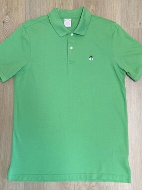 Brooks Brothers Green Original Fit Performance Short Sleeve Pique Polo Medium